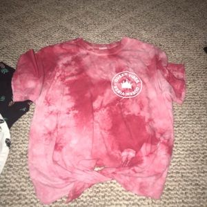 Red tie in the front t-shirt